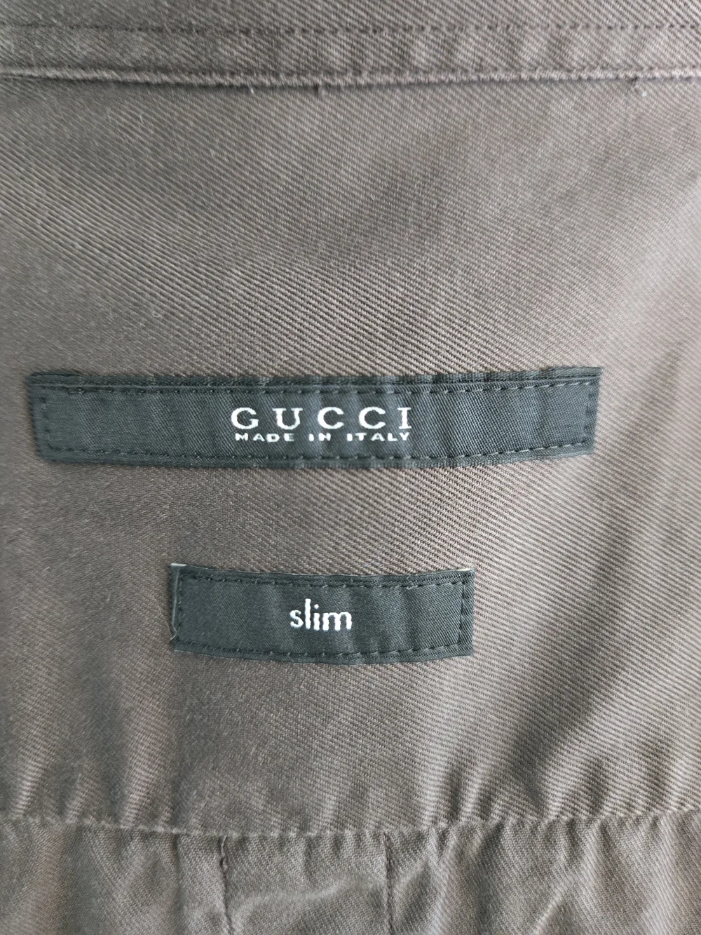 Gucci Chocolate Brown Casual Button Down Shirt 100% Cotton Size 46